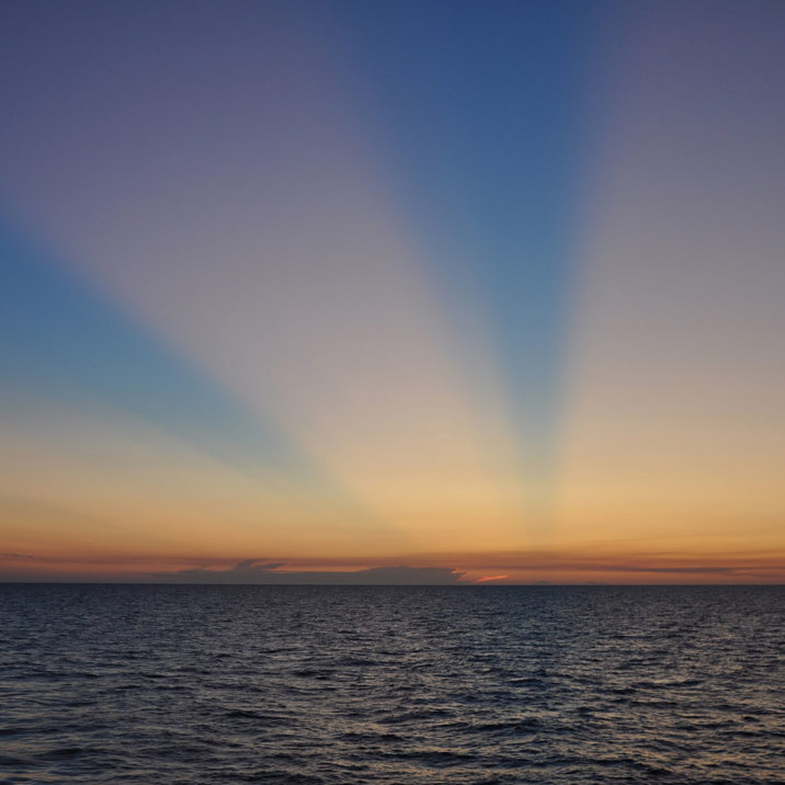 sunset with rays and clouds